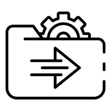 Setting hosting directories icon, outline style Illustrazione stock