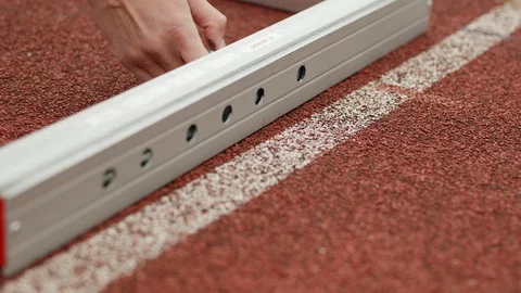 Setting up hurdle counterweight smooth focus pull [6K50p] Stock-Footage 127025660