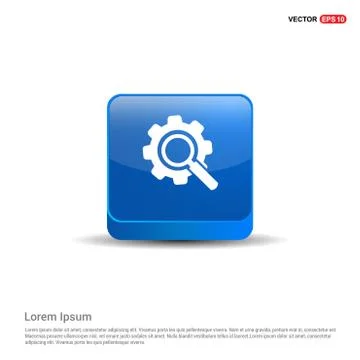 Setting icon - 3d Blue Button Stock Illustration