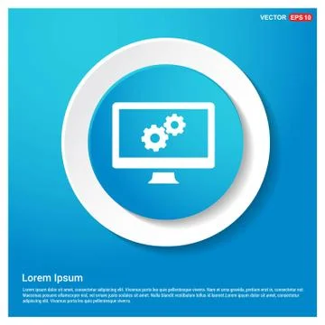 Setting icon Abstract Blue Web Sticker Button Illustrazione stock