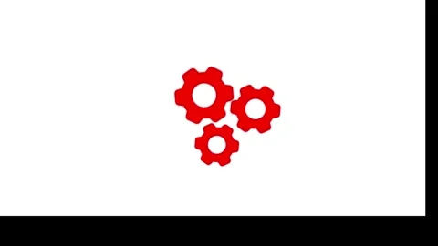 Setting icon animation. setting icon with spinning gears icon animation on trans Stock Footage 337809903