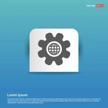 Setting icon - Blue Sticker button 스톡 일러스트