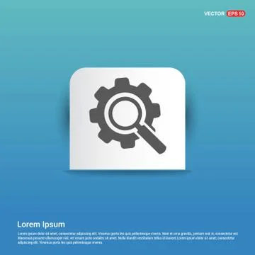 Setting icon - Blue Sticker button 스톡 일러스트