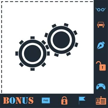 Setting icon flat Stock Illustration