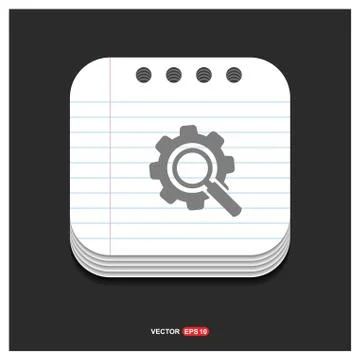 Setting icon Gray icon on Notepad Style template Vector EPS 10 Free Icon 스톡 일러스트