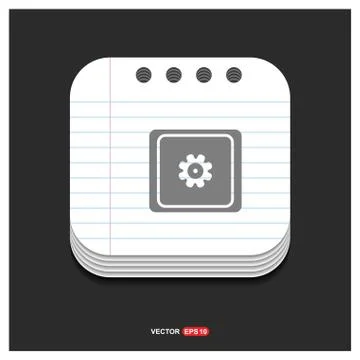 Setting icon Gray icon on Notepad Style template Vector EPS 10 Free Icon 스톡 일러스트