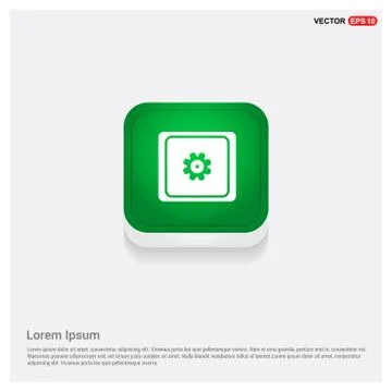 Setting icon Green Web Button Illustrazione stock