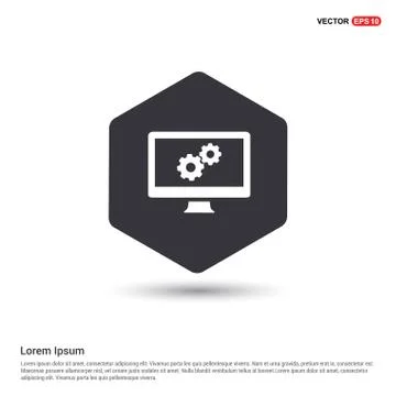 Setting icon Hexa White Background icon template Illustrazione stock