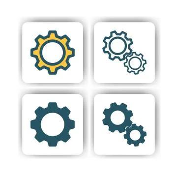 Setting icon for mobile, web, and presentation with flat color vector illustr Ilustración de archivo