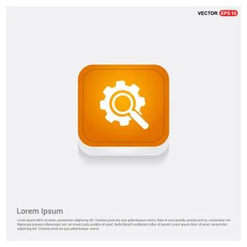 Setting icon Orange Abstract Web Button Illustrazione stock
