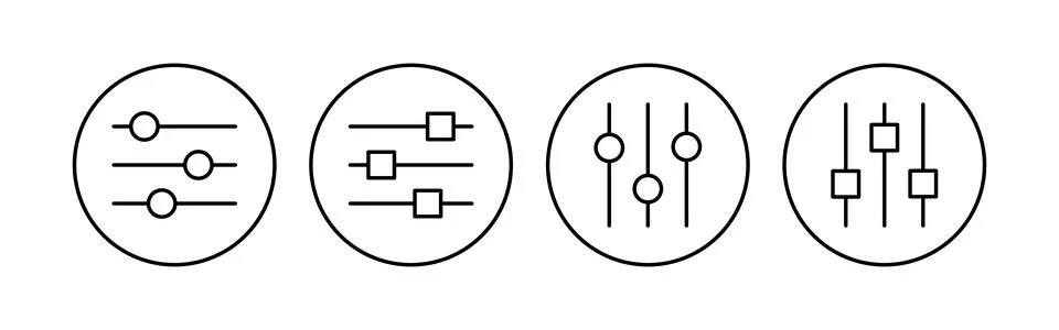 Setting Icon set. Cog Settings Icon Symbol Stock Illustration