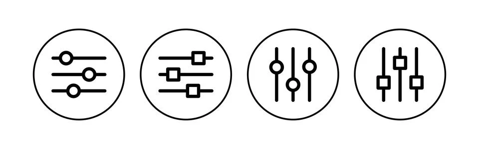 Setting Icon set. Cog Settings Icon Symbol Stock Illustration