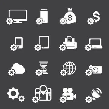 Setting icon set Stock Illustration