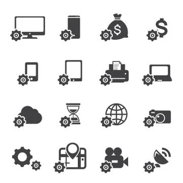 Setting icon set Stock Illustration