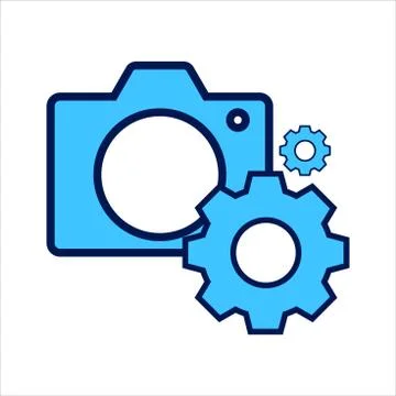 Setting icon. setting with camera symbol. Concept of camera setting Stockillustratie