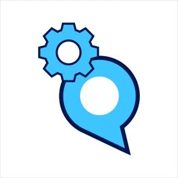 Setting icon. setting with chat symbol. Concept of chat / message . Vector Stock Illustration