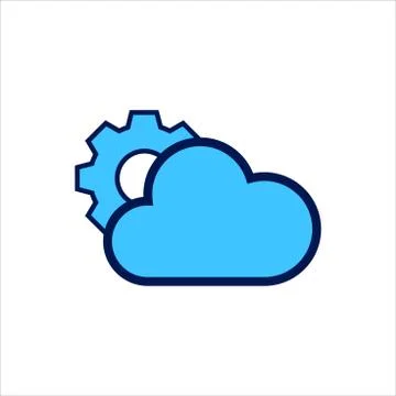 Setting icon. setting with cloud symbol. Concept of cloud computing setting Stock Illustration