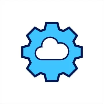 Setting icon. setting with cloud symbol. Concept of cloud computing setting Stock Illustration