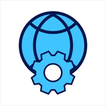Setting icon. setting with globe symbol. Concept of global / network connection Stock Illustration