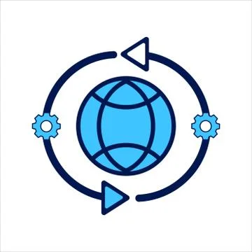 Setting icon. setting with globe symbol. Concept of global / network connection Stock Illustration