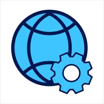 Setting icon. setting with globe symbol. Concept of global / network connection Stock Illustration