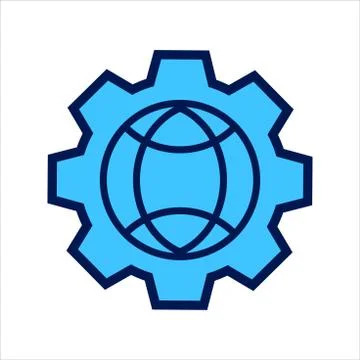 Setting icon. setting with globe symbol. Concept of global / network connection Stock Illustration