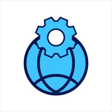 Setting icon. setting with globe symbol. Concept of global / network connection Stock Illustration
