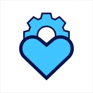 Setting icon. setting with heart love symbol. Concept of health setting . Stock Illustration