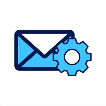 Setting icon. setting with mail symbol. Concept of chat / message Stock Illustration