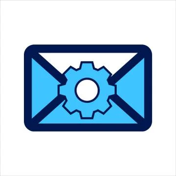 Setting icon. setting with mail symbol. Concept of chat / message Stock Illustration