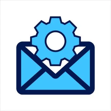 Setting icon. setting with mail symbol. Concept of chat / message Stock Illustration