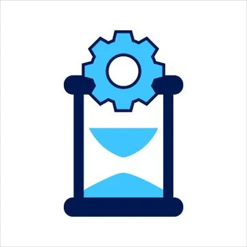Setting icon. setting with sandgalss symbol. Concept of time management . Stock Illustration
