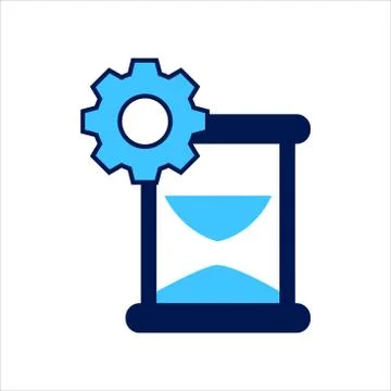 Setting icon. setting with sandgalss symbol. Concept of time management . Stock Illustration