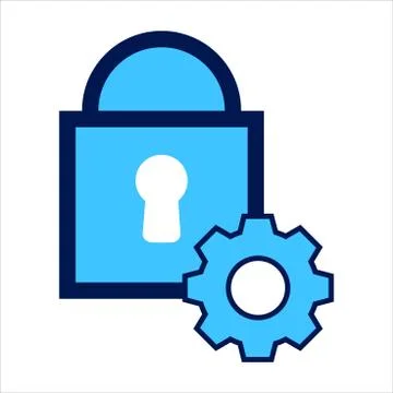 Setting icon. setting with security lock . Concept of security adjustment. Stock Illustration