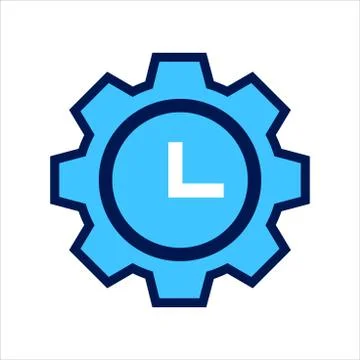 Setting icon. setting with time symbol. Concept of time management . Stock-Illustration