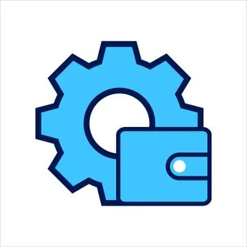Setting icon. setting with wallet symbol. Concept of financial adjustment. Stock Illustration