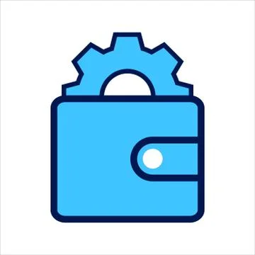 Setting icon. setting with wallet symbol. Concept of financial adjustment. Stock Illustration
