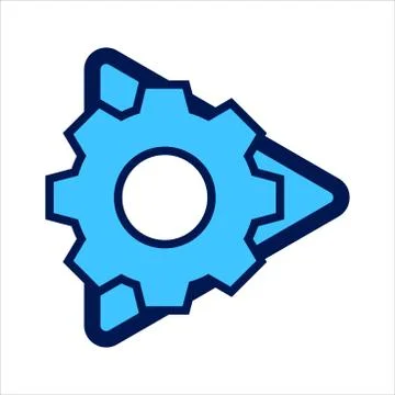 Setting icon. setting withplay button symbol. Concept of multimedia setting Stock Illustration