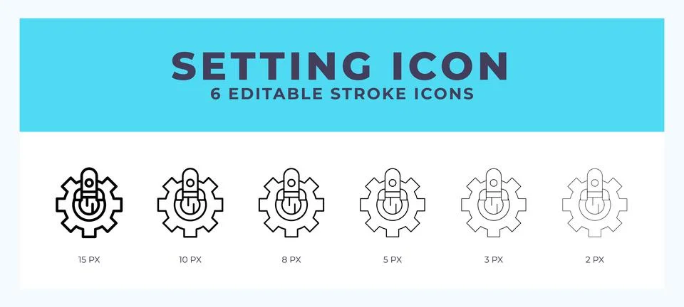 Setting icon symbol. Isolated. Vector illustration with editable stroke. 스톡 일러스트
