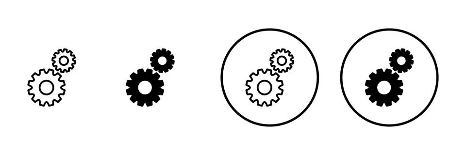 Setting icon vector. Cog sign and symbol. Gear Sign Ilustración de archivo