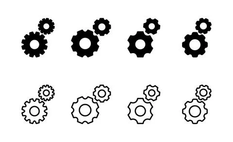 Setting icon vector. Cog sign and symbol. Gear Sign Stock Illustration