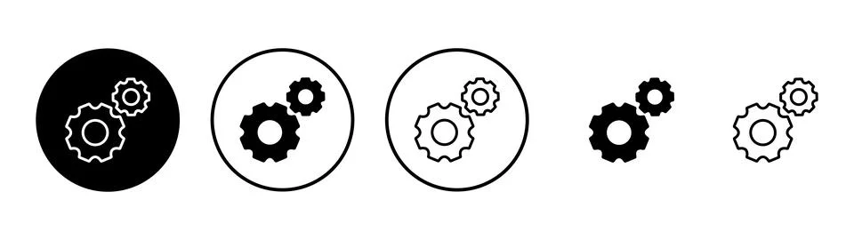 Setting icon vector. Cog sign and symbol. Gear Sign Ilustración de archivo
