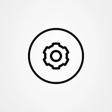 Setting icon vector design, gear symbol. Illustrazione stock