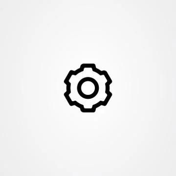 Setting icon vector design, gear symbol. Illustrazione stock