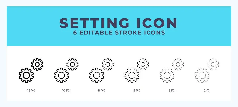 Setting icon vector for web. And mobile app. Editable stroke outline icon. Stock Illustration
