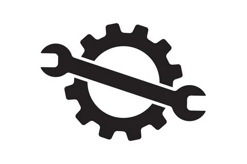 Setting icon vector with work cog gear element. Cogweel mechanism symbol. Illustrazione stock