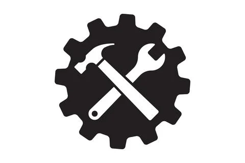 Setting icon vector with work cog gear element. Cogweel mechanism symbol. Illustrazione stock