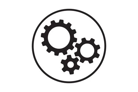Setting icon vector with work cog gear element. Cogweel mechanism symbol. Stock Illustration
