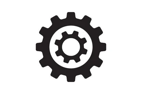 Setting icon vector with work cog gear element. Cogweel mechanism symbol. Illustrazione stock