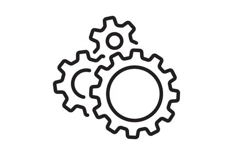 Setting icon vector with work cog gear element. Cogweel mechanism symbol. Stockillustratie